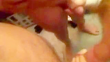 Amateur French Wife Gangbang Threesome Blowjob in Homemade Porn