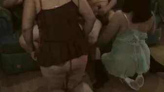 Latina Swinger Wives' Homemade Orgy with Big Ass Blowjobs and Gangbangs