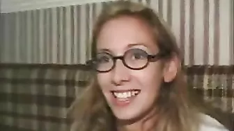 Blonde Beauty Wild Threesome with Double Penetration and Cum in Mouth