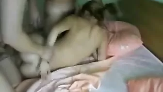 Small Titted Blonde Amateur Gets Gangbanged in Hot Homemade Threesome