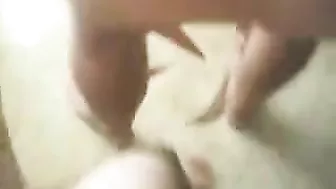 Amateur Brunette GF Sucks BJ & Gets Gangbanged in Homemade Threesome