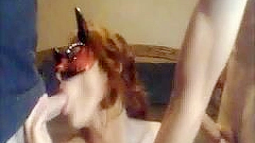 Redhead MILF Swinger Gives Blowjob in Amateur Threesome