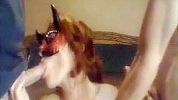 Redhead MILF Swinger Gives Blowjob in Amateur Threesome