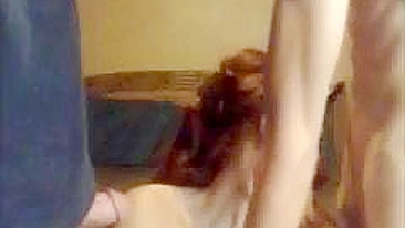 Redhead MILF Swinger Gives Blowjob in Amateur Threesome