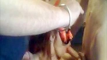 Redhead MILF Swinger Gives Blowjob in Amateur Threesome