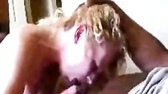 Interracial MILF Gangbang with Two Black Cocks