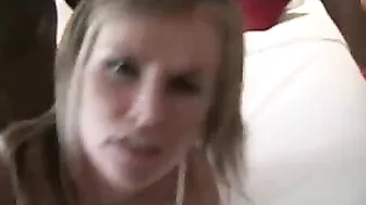 British Blonde MILF Gets Gangbanged in Hotel Threesome with BBC and Garters