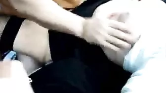 Homemade Car Gangbang with Amateur Threesome and Group Sex