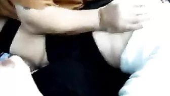 Homemade Car Gangbang with Amateur Threesome and Group Sex