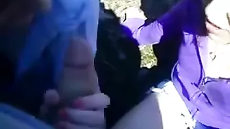 College Teens' Amateur Threesome with Big Cocks and Blowjobs