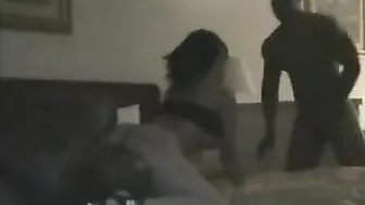 Interracial Gangbang Threesome with Asian Party Girl Spitroasted by Blacks