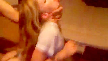 College Blondes' Homemade Threesome Cum Swallow Gangbang
