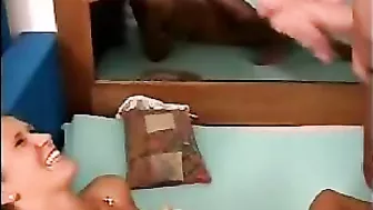 Amateur Threesome Gangbang with Cumshots and Group Sex