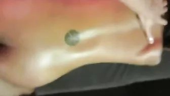 Brunette Cuckold Wife Gangbang Orgasm in Homemade Threesome with Big Cocks