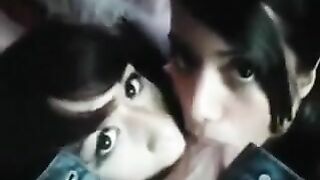 College Teens' Homemade Threesome with Big Cocks and Blowjobs