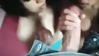 College Teens' Homemade Threesome with Big Cocks and Blowjobs