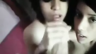 College Teens' Homemade Threesome with Big Cocks and Blowjobs