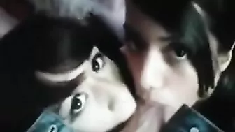 College Teens' Homemade Threesome with Big Cocks and Blowjobs