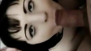 Amateur Emo GF Sucks BJ in Homemade Porn with Cumshot and Gangbang