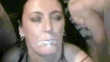 Wild Swinger Milf Gets Cumshot Facials in Amateur Gangbang Orgy