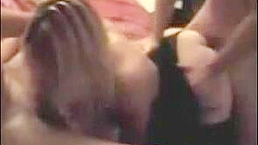 Blonde Amateur Threesome Gangbang with Moaning and Spitroast