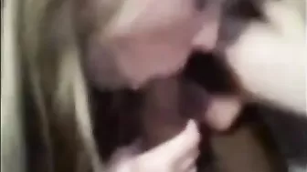 Interracial Threesome with Big BBC and Blowjob