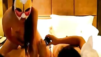 Small Titted Asian Slut Fucks Two Guys in Amateur Gangbang Threesome