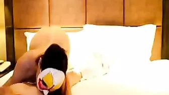 Small Titted Asian Slut Fucks Two Guys in Amateur Gangbang Threesome