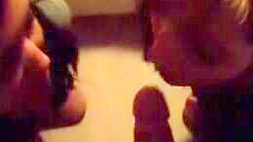 College Teens' Homemade Threesome with Blowjobs and Amateur Sucking