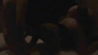 Homemade Threesome with Brunette Swingers and Cuckold