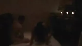 Homemade Threesome with Brunette Swingers and Cuckold