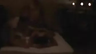 Homemade Threesome with Brunette Swingers and Cuckold