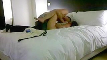 Amateur Couple Swinger Threesome with Stranger in Hotel Room