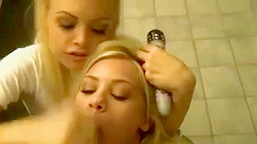 College Blondes' Homemade Threesome with Big Cocks and Facials