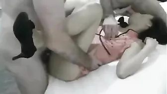 Asian Hot Wife Cuckold Gangbang Threesome with DP and Swingers