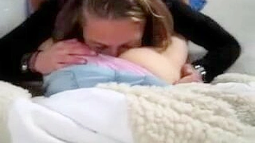 Amateur Lesbians Feed Each other Asses in Homemade Threesome