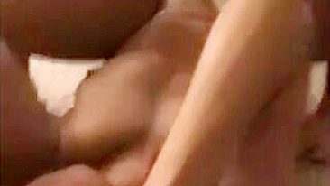Amateur Threesome with Two Cumshots and Belly Filling