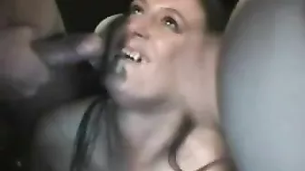 Brunette Swallows Cum in Group Bukkake Amateur Porn