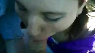 Teen Threesome Blowjob in Public