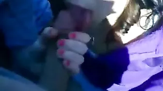 Teen Threesome Blowjob in Public