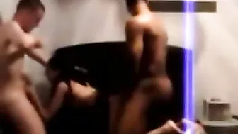 Amateur Swinger Couple Homemade Threesome with BBC and Group Sex