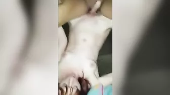 Lesbian Threesome with Double Sided Dildo and Orgasms