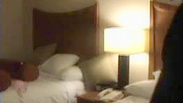Amateur Blonde Threesome with Big Tits and Lesbian Action in Hotel Room