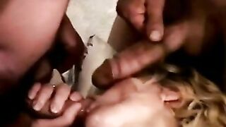 Blonde MILF Gets Cumshots in Amateur Threesome with Swingers