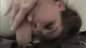 Petite Skinny Girl Gets Two Cocks to Cum on Her in Amateur Homemade Threesome