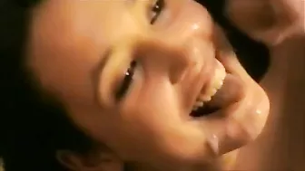 Amateur Brunette Bukkake Cumshot Facial Party with Young Teen