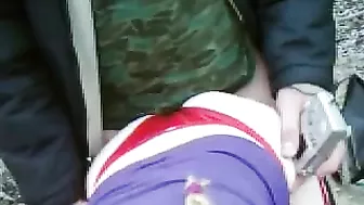 Blonde Amateur Threesome Spitroast on Beach