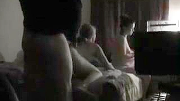 Amateur Threesome - Two Girls and one Man in Homemade Group Sex