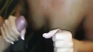 Blonde MILF Gets Double Cumshot in Amateur Threesome