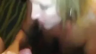 Blonde MILF Gets Double Cumshot in Amateur Threesome